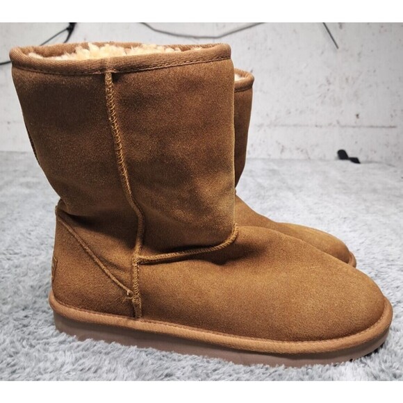 Ugg Boots Womens Sz 8 Koolaburra Brown Suede Shearling Classic Tall F16019E - Picture 3 of 11